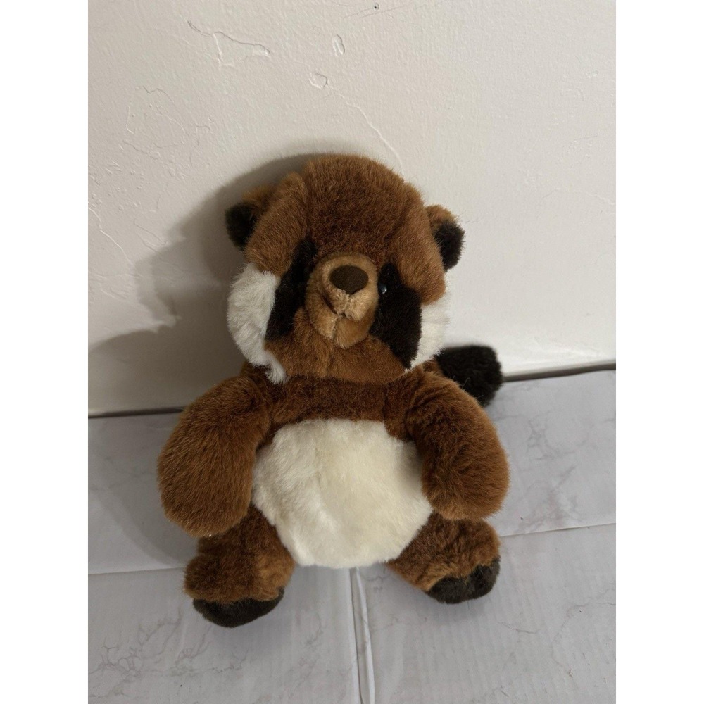 VTG 1985 Prestige Toy Corp. Collection Raccoon Plush Stuff Animal WhiteBelly 11"